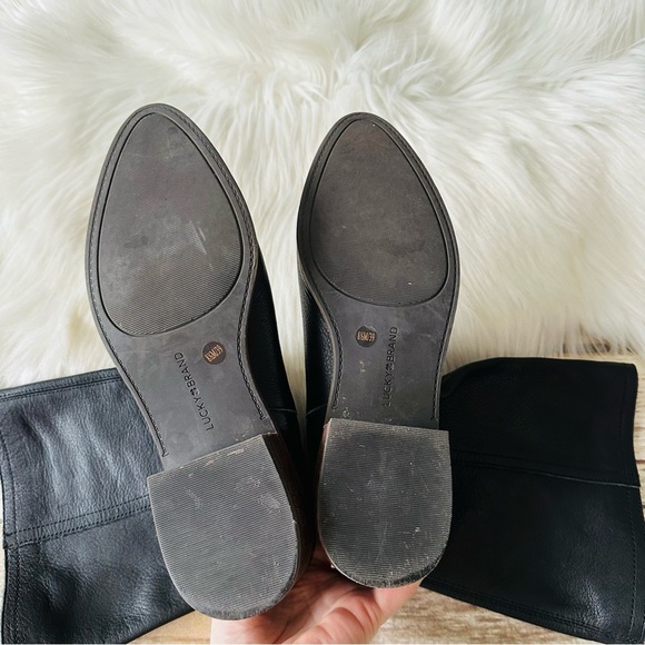 Lucky Brand Laerys Black Leather Boots Shoes 8.5 - Picture 9 of 16